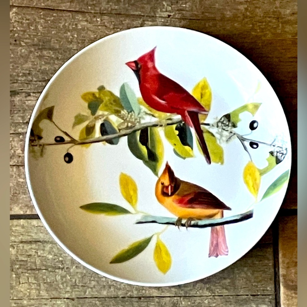 I. Godinger & Co National AUDUBON Society SALAD PLATE Cardinal Bird 8”